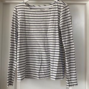 JCrew blue and White Striped Artist T